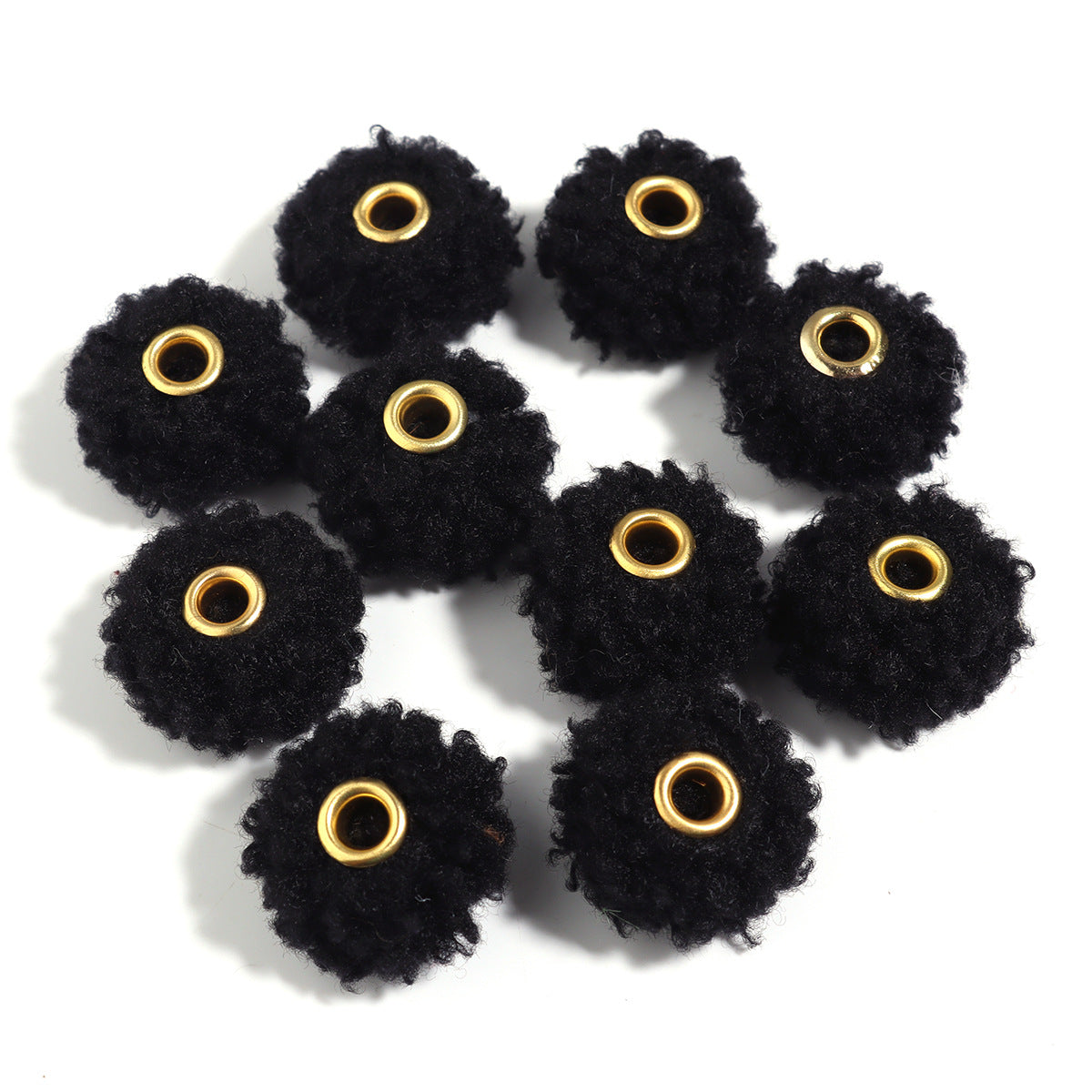 Wholesale 10pcs Colorful Fuzzy Spacer Beads